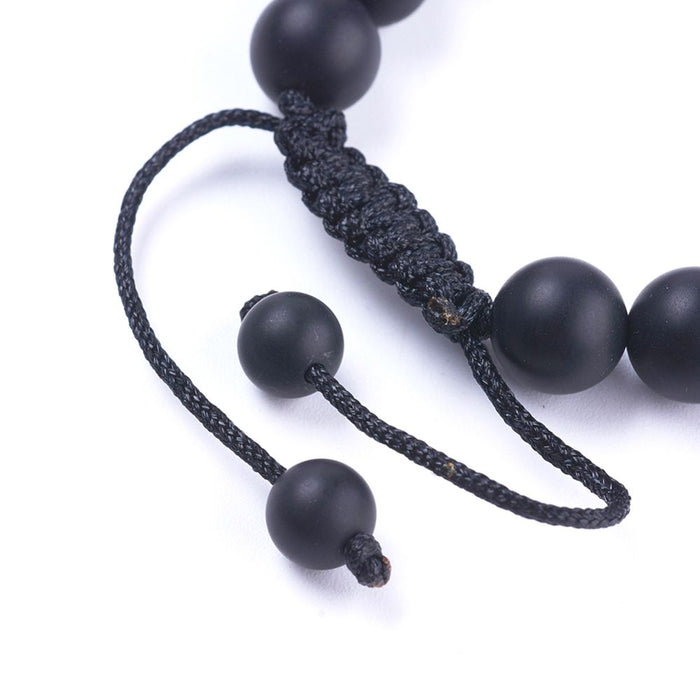 Premium Natural Men's Black Agate Bracelet