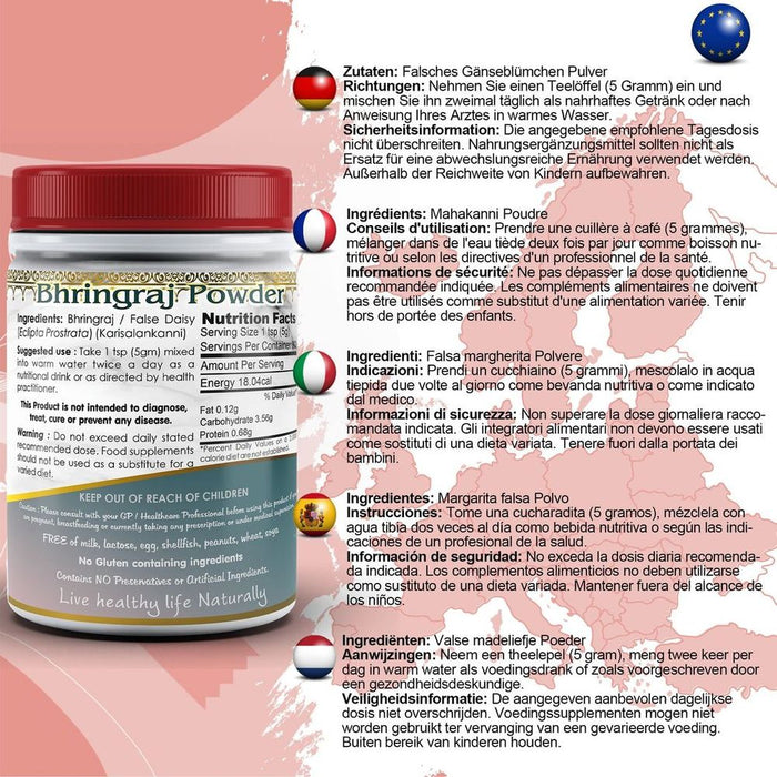 Pure Bhringraj Powder - Ayurvedic Hair Growth Treatment