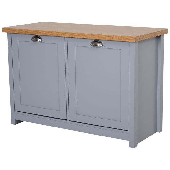 Rustic Grey 4-Compartment Shoe Cabinet | MDF Storage for Hallway and Communal Areas