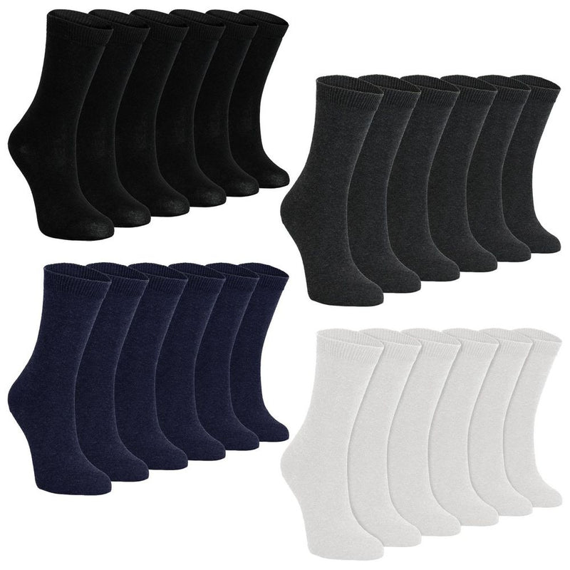 Premium Cotton School Socks - 6 Pairs