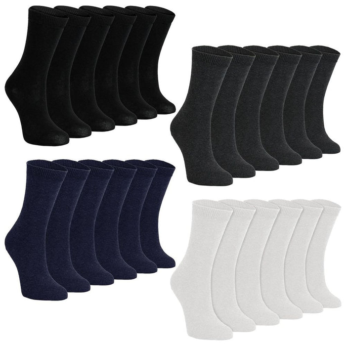 Premium Cotton School Socks - 6 Pairs