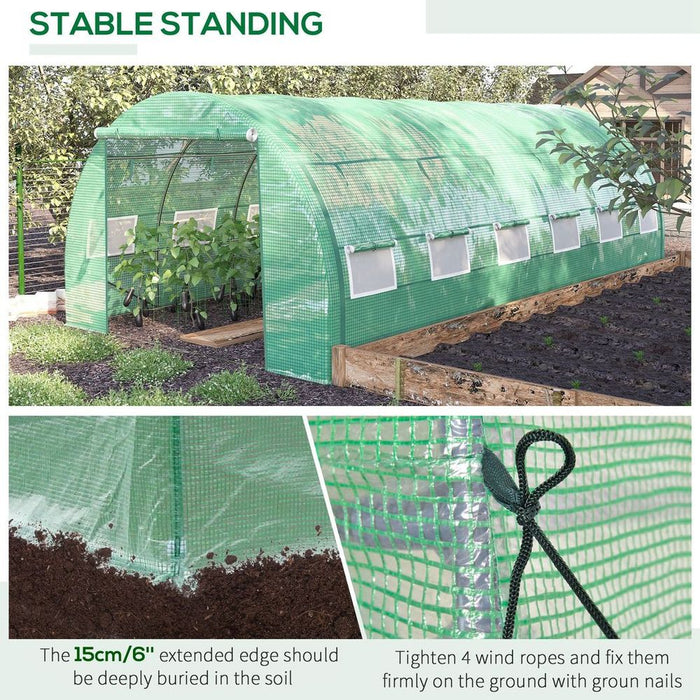 Premium Steel Frame Greenhouse Tent - 6x3x2m - Durable Polyethylene Cover - Optimal Ventilation