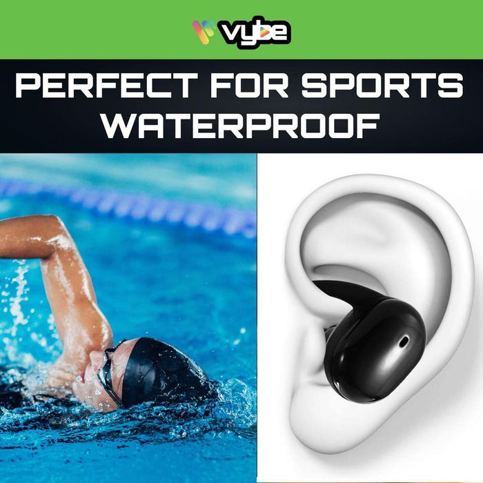 Vybe TWS Sports Earbuds - 3H Playback, Charging Case & LED Indicator - Black