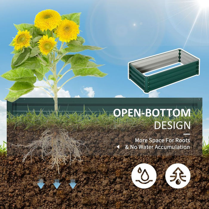 Steel Raised Garden Bed Planter - 120x60cm - Vegetables, Flowers, Green