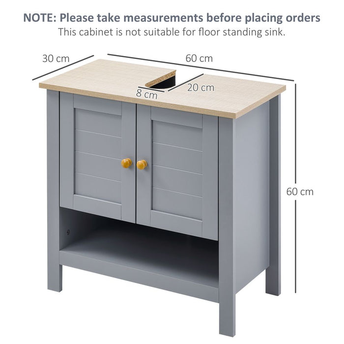 Elegant and Efficient Bathroom Under Sink Cabinet with Storage - Fits 60cm Basin