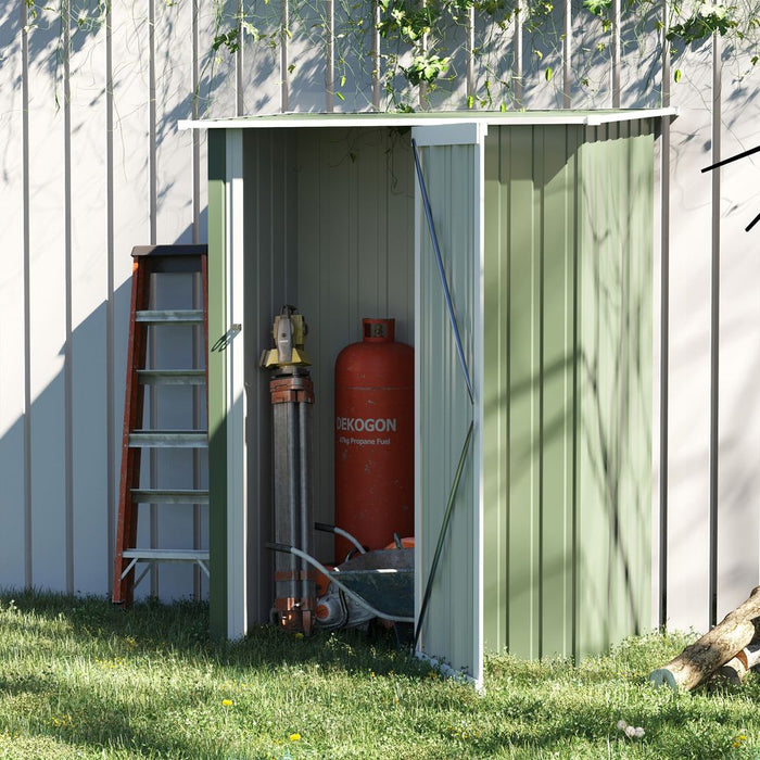 Durable Lockable Green Garden Storage Shed, 142x84x189cm