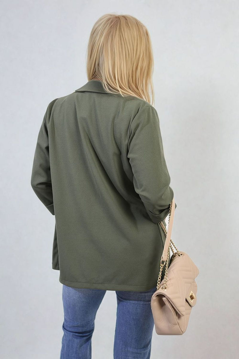 Premium Longline Open Front Blazer Jacket | Elegant & Versatile | Front Pockets