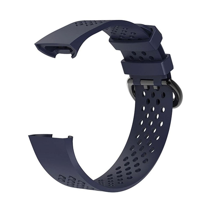 Premium Navy Silicone Strap Band for Fitbit Charge 3 - Small Size