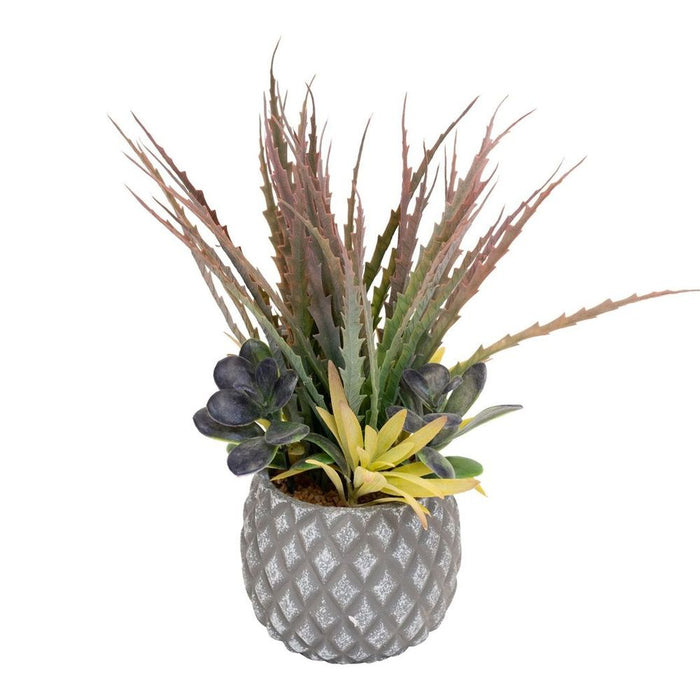 Modern Grey Pot with Artificial Succulents - Perfect Decor Piece