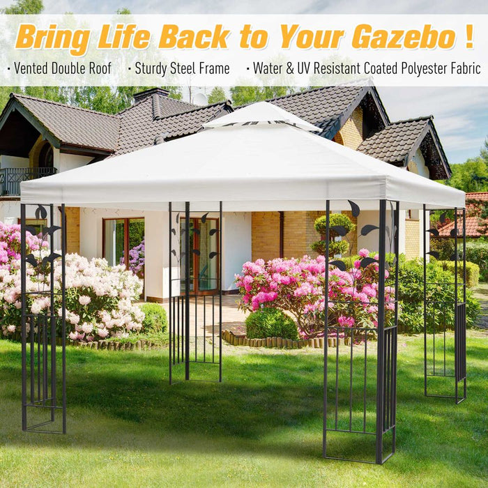 Outsunny 3x3 Cream Garden Gazebo - Vented Roof, Metal Frame, High Quality