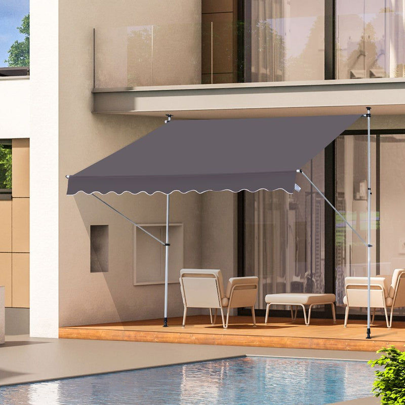 Adjustable Aluminium Frame Awning for Outdoor - 3x1.5m