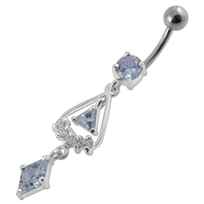 triangled Jewel Fancy Dangling Belly Ring