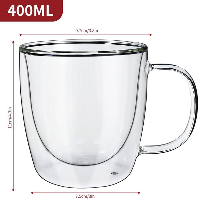 VINSANI VITRUM Double Wall Glasses - Ideal for Coffee, Tea & More - Set of 2 - Durable & Elegant Design - Various Sizes