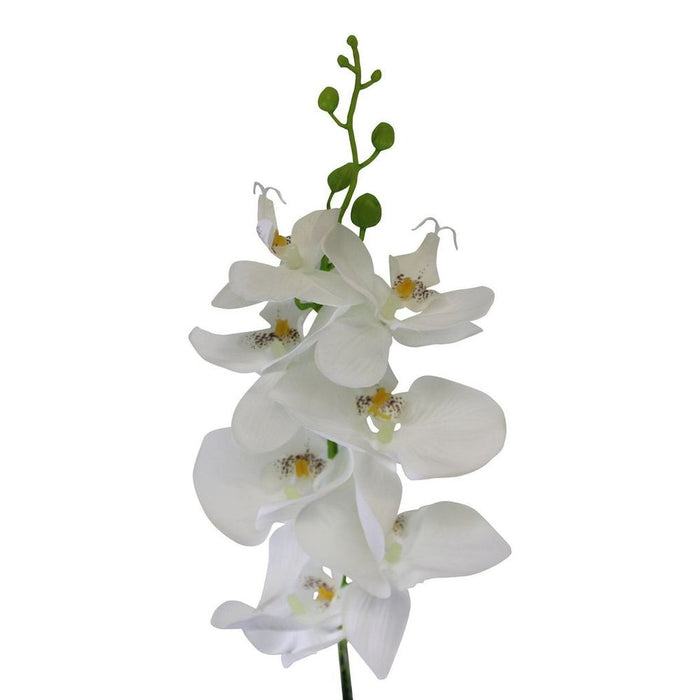 Single Orchid Spray, White Flowers, 85cm - High-Quality Faux Floral Arrangement for Elegant Decor