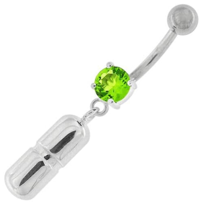 Dangling Capsule Navel Belly Button Ring