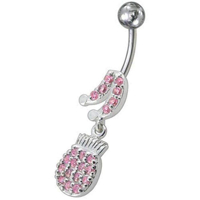 Fancy Fruits Jeweled Dangling Navel Belly Ring