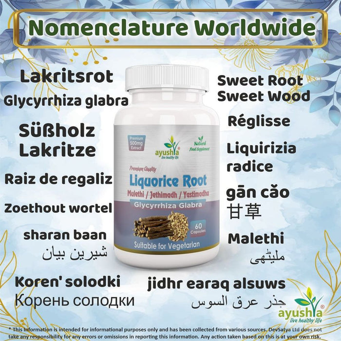 Liquorice Root Capsule (Yastimadhu - Mulethi - Jethimadh)" - World's Oldest Herbal Remedy