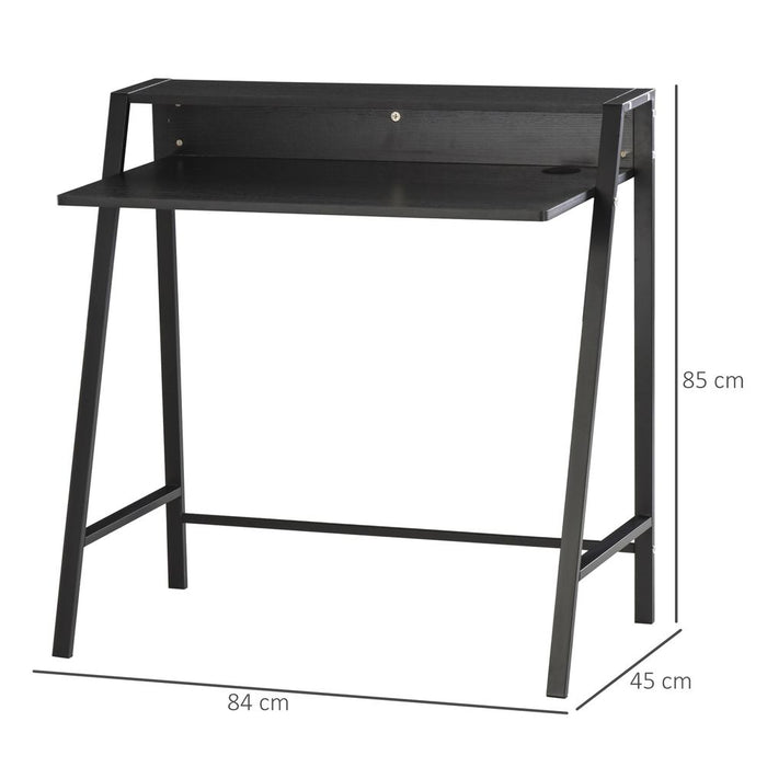 Stylish Computer Desk w/ Upper Storage Shelf, Durable Steel Frame, Perfect for Home or Office