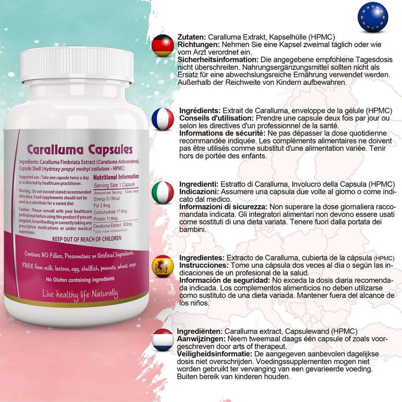 Caralluma Fimbriata Capsule - Natural Appetite Suppressant for Weight Loss, Enhanced Endurance - High Quality
