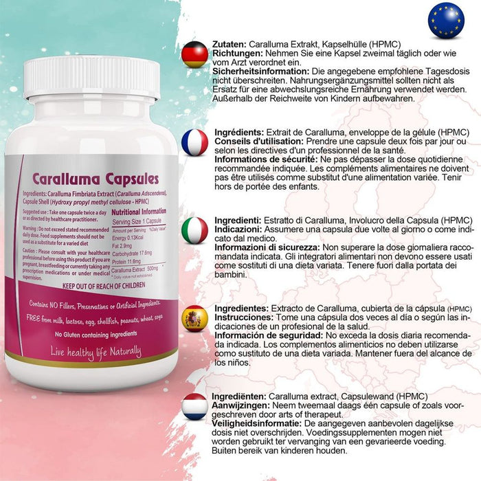 Caralluma Fimbriata Capsule - Natural Appetite Suppressant for Weight Loss, Enhanced Endurance - High Quality