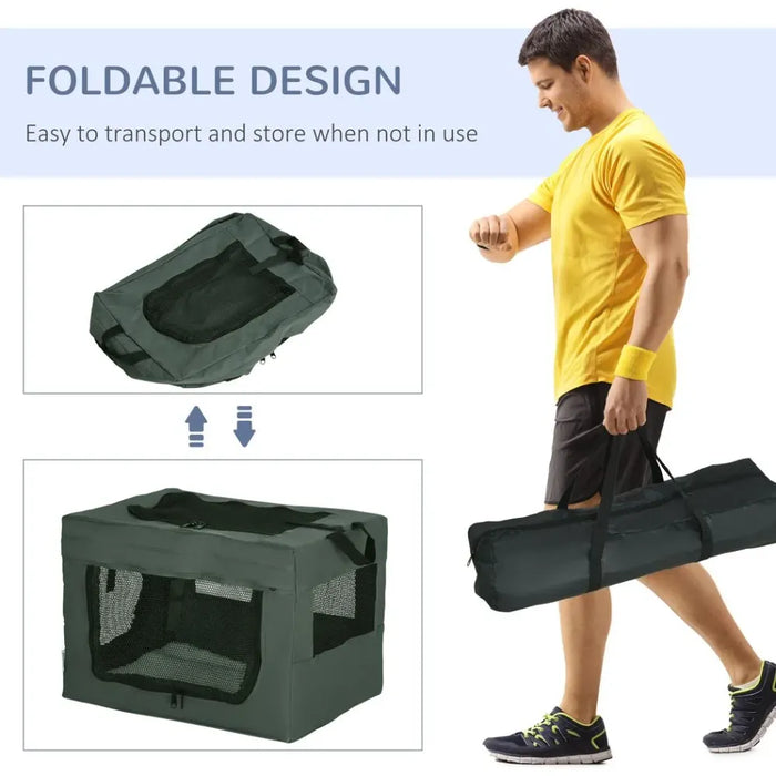 Premium Foldable Pet Carrier - Spacious & Comfortable - Perfect for Travel - Grey