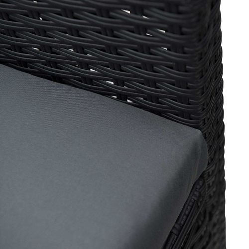 4pc Patio Garden Rattan Wicker Sofa 2-Seater Loveseat Chair Table Black