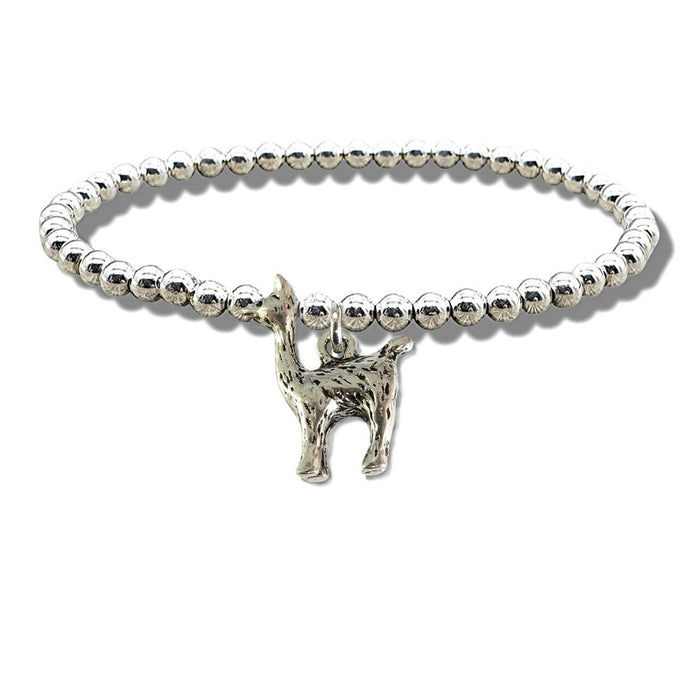 Luxurious Llama Silver Beaded Bracelet - High Quality and Stylish - Perfect Gift for Women and Girls