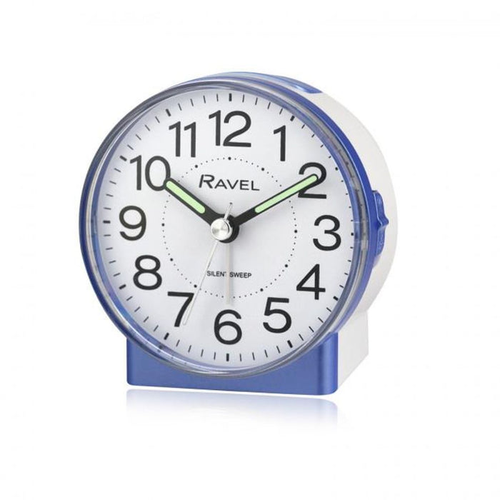 Ravel Quartz Blue Alarm Clock - Bold, Contemporary, High-Quality - Perfect for Bedside Tables & Office Spaces