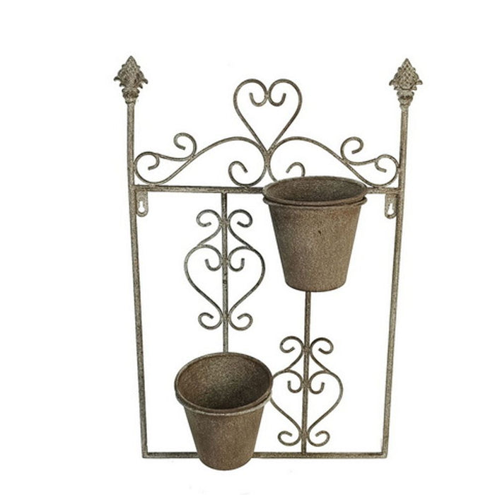 Distressed Metal Wall Planter - 56CM - Hanging Hook - Antique Look - Unique Garden Shelves