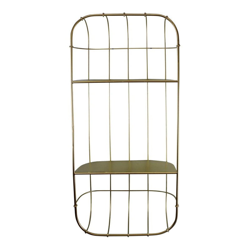 Premium Gold Metal Double Storage Shelf - High-Quality Design - 17 x 77 x 36cm