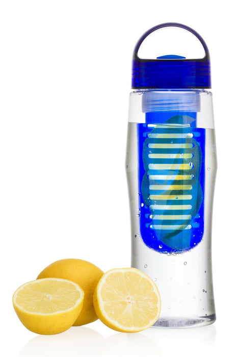 Fruit Fuzer Water Bottle 2 Pack - Infusion Infuser Aqua Hydration - Blue - BPA-Free