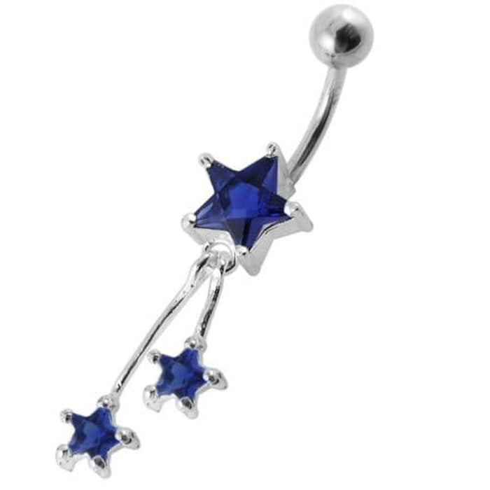 Jeweled Stars Dangling Belly Ring