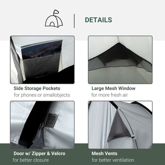 Outsunny 2-Man Camping Dome Tent with Porch, Mesh Window & Double Layer - Hiking, Outdoor, High Quality