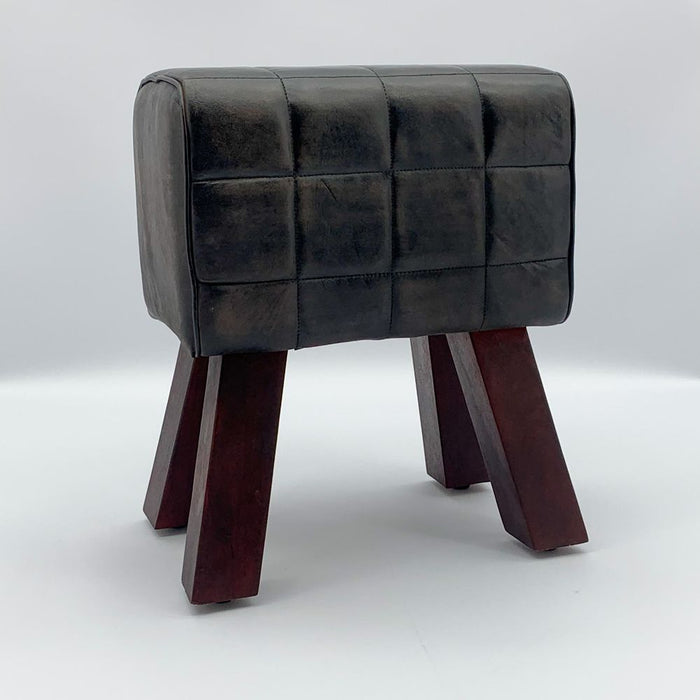 Premium Leather Footstool - Sturdy, Versatile, 50CM