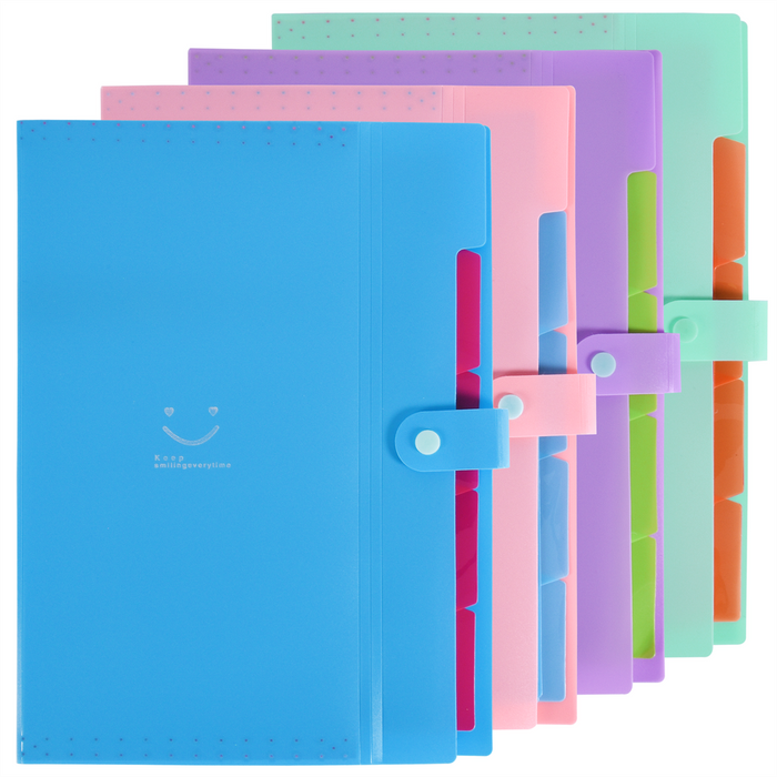 ASAB Colorful Plastic File Organizers - Pack of 4 - Waterproof, Tear-Resistant - Perfect for Home, Office & School