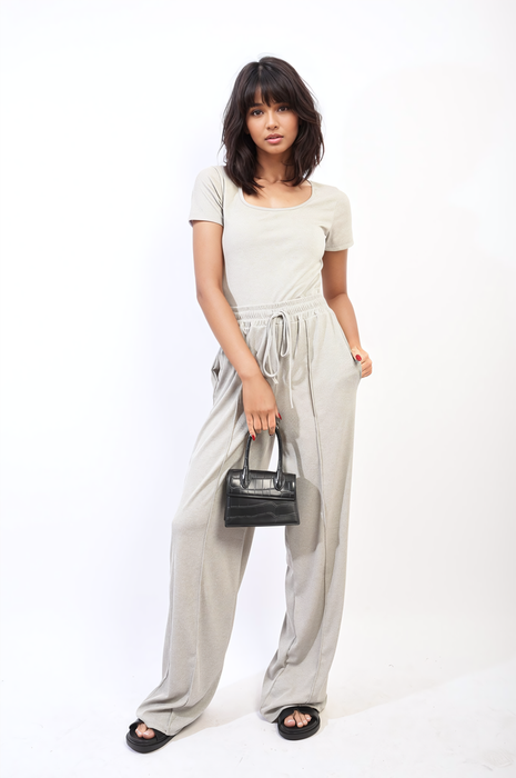 Naomi Short Sleeve Bodysuit & High Waist Drawstring Trouser Co-ord Set