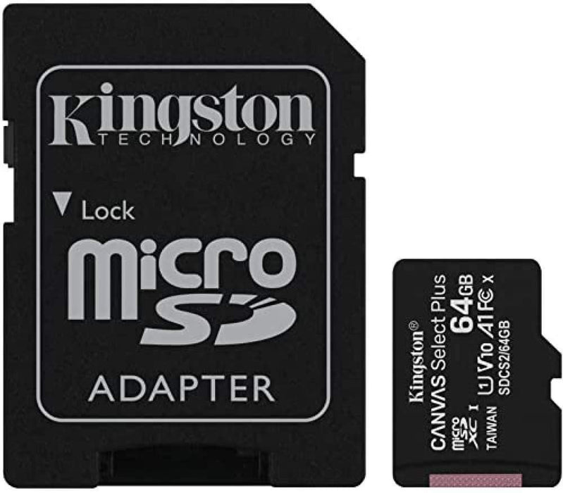 Kingston Canvas Select Plus MicroSD (SD Adapter Included)- 64GB