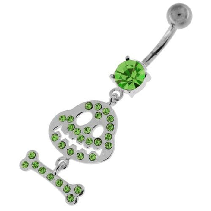 Dangling Bone Mr. Jack Sterling Silver Belly Button Ring