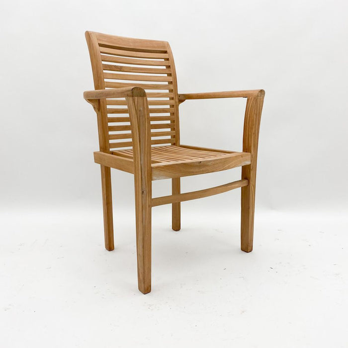 Premium 96CM Stacking Scroll Back Chair - Top-Quality Grade A Teak