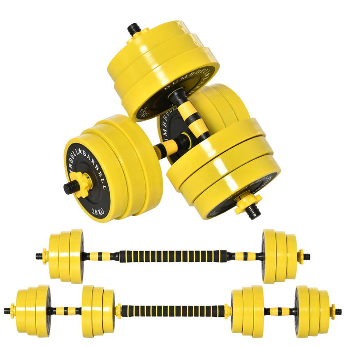 Premium 30KG Barbell & Dumbbell Set | Home Gym Plate Bar | HOMCOM Fitness Equipment