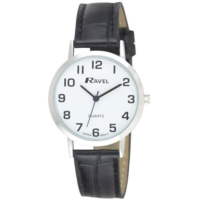 Ravel Mens Classic Strap Black/Silver Watch R0102.02.1A - Polished, Bold, and Reliable