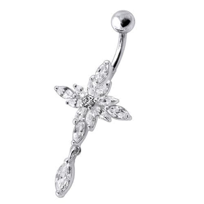 Fancy Dangling Jeweled Navel Ring