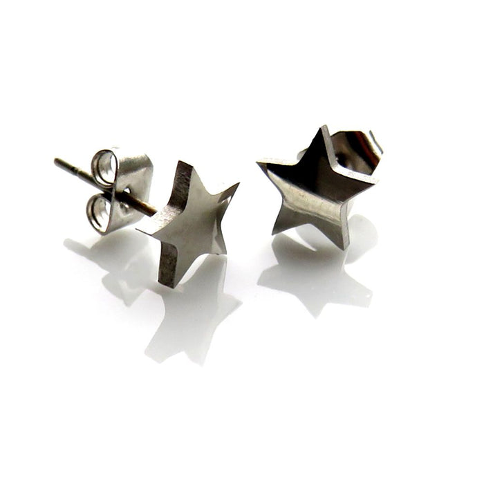 Shining Star Stud Earrings - Hypoallergenic Stainless Steel - Gift Box Included