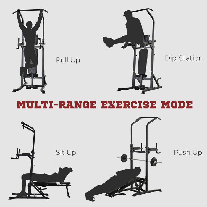 Adjustable Folded Dip Stands Multi-Function Pull-ups Sit-ups Fitness HOMCOM