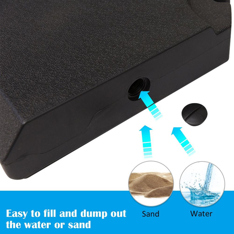 Heavy-Duty Sand & Water Fillable Black Parasol Base - Easy Assembly & Superior Quality