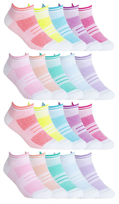 Girls Multipack Mesh Insert Trainer Sport Socks