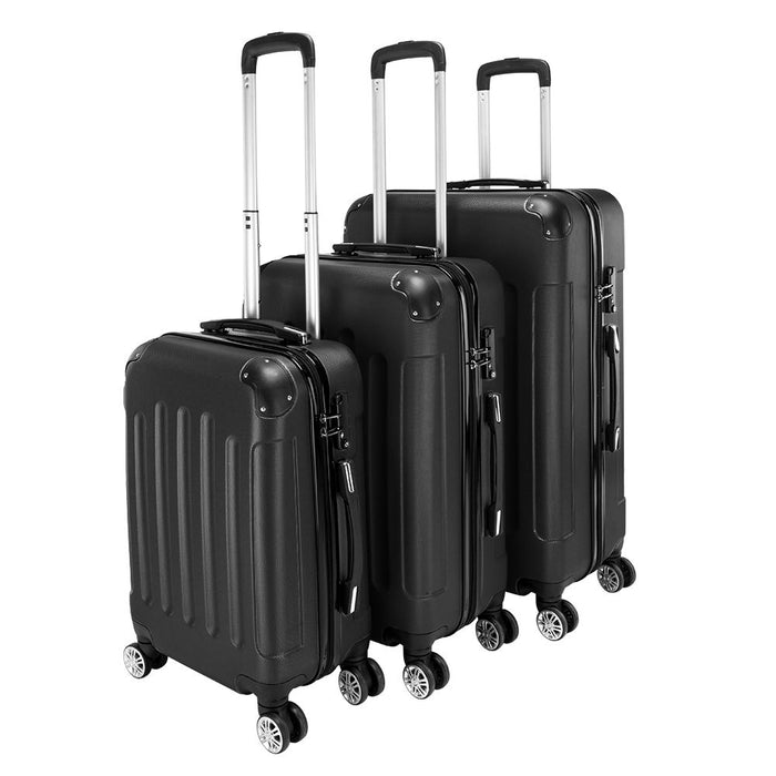 3 Pcs Suitcase Lightweight ABS Carry-on Hand Luggage 4 Spinner Wheels Trolley Case