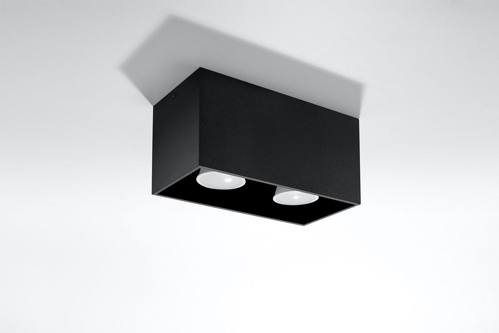 Premium Black Square Ceiling Lamp - Modern Loft Design, LED GU10 - High-Quality, Attention to Detail