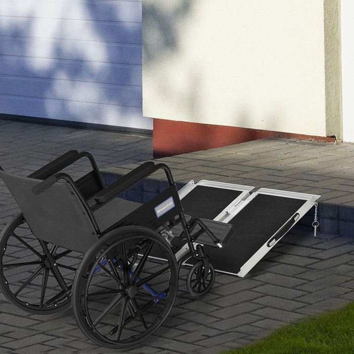 HOMCOM Duo Wheelchair Ramp - Lightweight, Portable Ramp for Easy Mobility - 72x61cm