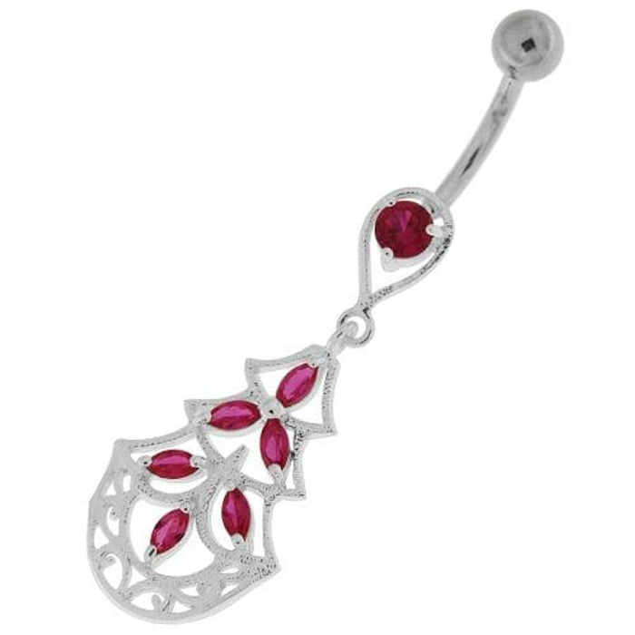 Three Steps Jeweled Chandelier Navel Belly Button Ring